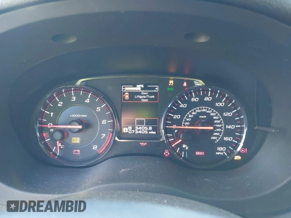 2019 Subaru WRX Premium with VIN JF1VA1C65K9800337, listed as a IAAI auction lot 40882541 with 73,405 mi miles. Bid and sale history available at carsss.com. Image 7.