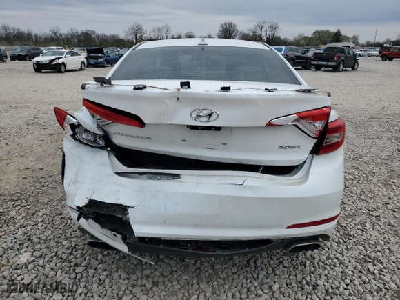 2016 Hyundai Sonata 2.4L Sport with VIN 5NPE34AF7GH267611, listed as a Copart auction lot 52349535 with 130,811 mi miles and Salvage Title. Bid and sale history available at carsss.com. Image 6.