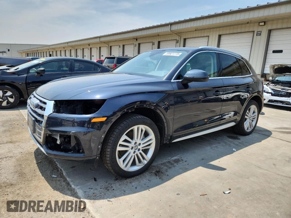 2018 Audi Q5 Premium Plus with VIN WA1BNAFY0J2173269, listed as a Copart auction lot 59921775 with 56,117 mi miles and Salvage title. Bid and sale history available at DreamBid. Image 1.
