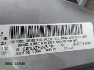 2014 Dodge Grand Caravan SXT with VIN 2C4RDGCG3ER451465, listed as a IAAI auction lot 42111958 with 176,707 mi miles and . Bid and sale history available at DreamBid. Image 9.