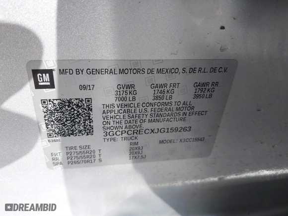 2018 Chevrolet Silverado 1500 LT with VIN 3GCPCRECXJG159263, listed as a IAAI auction lot 41856210 with 184,020 mi miles. Bid and sale history available at carsss.com. Image 9.
