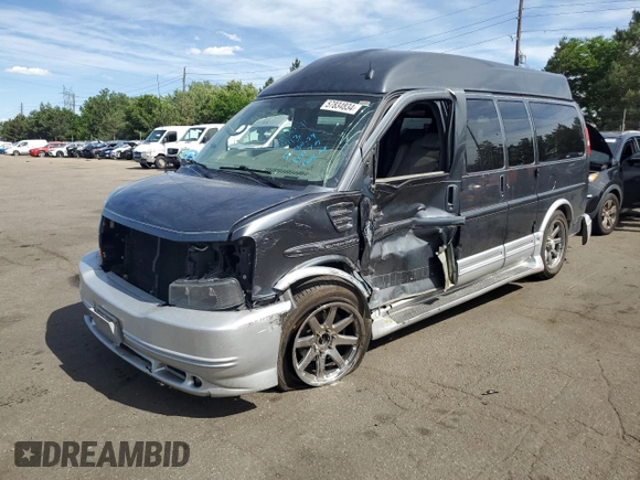 2014 GMC Savana Cargo Van Upfitter with VIN 1GDS8DC48E1157389, listed as a Copart auction lot 57834834 with 0 mi miles and Salvage Title. Bid and sale history available at carsss.com. Image 1.