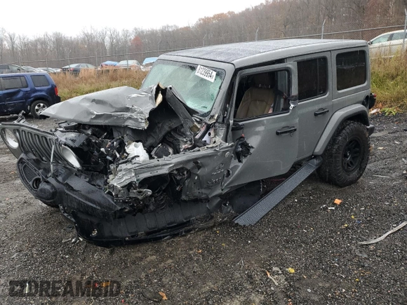 2021 Jeep Wrangler Unlimited Sahara High Altitude z VIN 1C4HJXEN6MW751197, wystawiony jako Copart lot #81239954 z przebiegiem 57 603 mil mil oraz Szkoda całkowita • Salvage title. Historia ofert i sprzedaży dostępna na DreamBid. Obrazek 1.