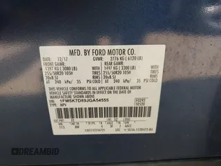 2018 Ford Explorer XLT z VIN 1FM5K7D89JGA54555, wystawiony jako IAAI lot #42375872 z przebiegiem 89 115 mil mil oraz . Historia ofert i sprzedaży dostępna na DreamBid. Obrazek 9.