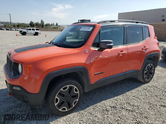 2016 Jeep Renegade Trailhawk with VIN ZACCJBCT9GPD54583, listed as a Copart auction lot 60826395 with 178,307 mi miles and Salvage title. Bid and sale history available at DreamBid. Image 1.