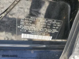 2014 Hyundai Azera Limited with VIN KMHFH4JGXEA410615, listed as a Copart auction lot 75285704 with 70,639 mi miles and Salvage Title. Bid and sale history available at carsss.com. Image 12.