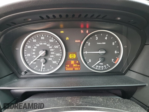 2008 BMW 5 Series 550i with VIN WBANW53568CT54587, listed as a Copart auction lot 48753895 with 334,360 mi miles and Salvage Title. Bid and sale history available at carsss.com. Image 9.