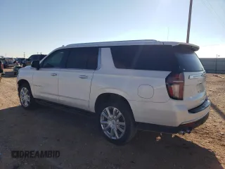 2021 Chevrolet Suburban High Country with VIN 1GNSKGKL5MR135826, listed as a Copart auction lot 82916583 with 58,001 mi miles and . Bid and sale history available at DreamBid. Image 2.