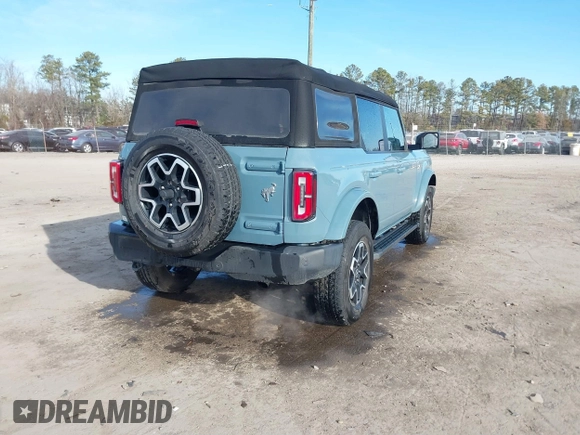 2022 Ford Bronco z VIN 1FMDE5DH0NLB77892, wystawiony jako IAAI lot #41466172 z przebiegiem 38 709 mil mil oraz . Historia ofert i sprzedaży dostępna na DreamBid. Obrazek 4.