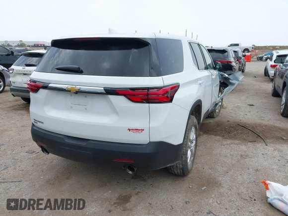 2024 Chevrolet Traverse LS with VIN 1GNESTKW4RJ139968, listed as a IAAI auction lot 42264716 with 30,131 mi miles and . Bid and sale history available at DreamBid. Image 4.