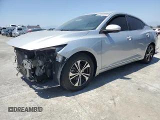 2020 Nissan Sentra SV with VIN 3N1AB8CV9LY272547, listed as a Copart auction lot 62598005 with 75,581 mi miles and Salvage title. Bid and sale history available at DreamBid. Image 1.