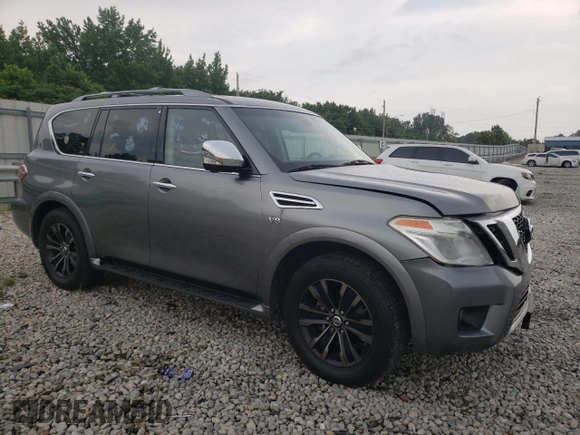 2017 Nissan Armada Platinum with VIN JN8AY2NF5H9303146, listed as a Copart auction lot 56524074 with 64,541 mi miles and Salvage Title. Bid and sale history available at carsss.com. Image 4.