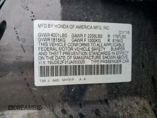 2018 Acura ILX with VIN 19UDE2F31JA003325, listed as a Copart auction lot 58665385 with 44,144 mi miles and Salvage title. Bid and sale history available at DreamBid. Image 12.