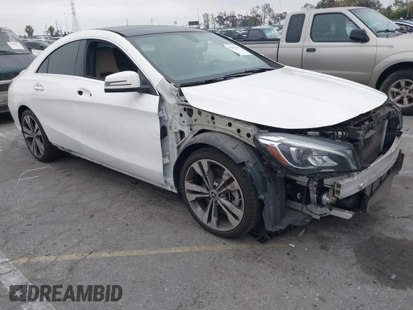 2019 Mercedes-Benz CLA with VIN WDDSJ4EB5KN741618, listed as a IAAI auction lot 42012611 with 91,417 mi miles. Bid and sale history available at carsss.com. Image 1.
