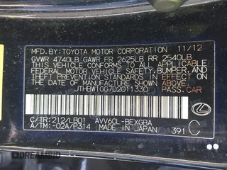 2013 Lexus ES 300h with VIN JTHBW1GG7D2011330, listed as a IAAI auction lot 42036591 with 121,135 mi miles and . Bid and sale history available at DreamBid. Image 9.