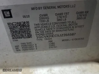 2018 Chevrolet Silverado 1500 LT with VIN 1GCVKREC5JZ355587, listed as a Copart auction lot 46615035 with 107,413 mi miles and Salvage Title. Bid and sale history available at carsss.com. Image 14.