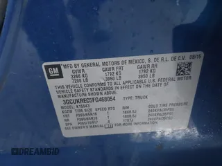 2015 Chevrolet Silverado 1500 LT with VIN 3GCUKREC5FG468054, listed as a IAAI auction lot 41459655 with 157,236 mi miles. Bid and sale history available at carsss.com. Image 9.