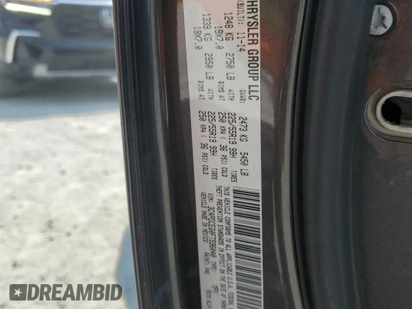 2015 Dodge Journey R/T with VIN 3C4PDCEG0FT596040, listed as a Copart auction lot 62032635 with 172,151 mi miles and Clean title. Bid and sale history available at DreamBid. Image 13.