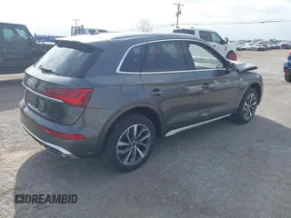 2023 Audi Q5 S line Premium Plus with VIN WA1EAAFY3P2145953, listed as a IAAI auction lot 42077197 with 22,415 mi miles and . Bid and sale history available at DreamBid. Image 4.
