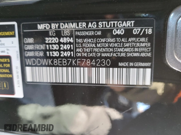 2019 Mercedes-Benz C 300 with VIN WDDWK8EB7KF784230, listed as a Copart auction lot 83780674 with Not provided miles and Salvage title. Bid and sale history available at DreamBid. Image 12.