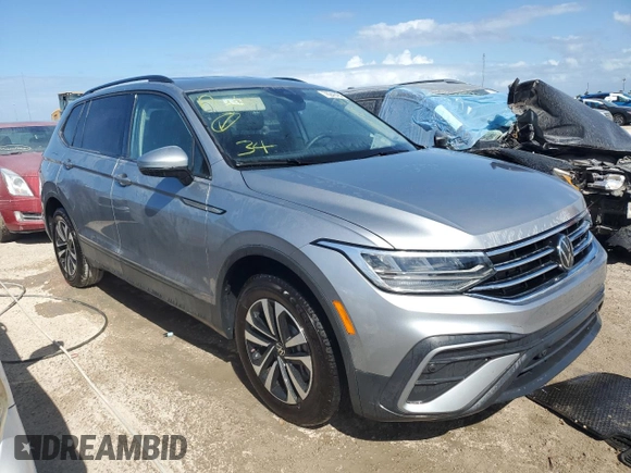 2024 Volkswagen Tiguan S with VIN 3VVRB7AX1RM119905, listed as a Copart auction lot 76241494 with 0 mi miles and Non Repairable. Bid and sale history available at carsss.com. Image 4.