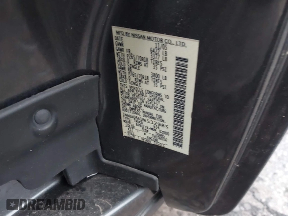 2006 Nissan Titan SE with VIN 1N6BA06A16N532985, listed as a IAAI auction lot 41245863 with 258,551 mi miles and . Bid and sale history available at DreamBid. Image 9.