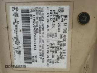 1997 Ford Explorer XL с VIN 1FMDU34X5VUB27143, выставлен на аукционе Copart как лот 63259045 с пробегом 270 492 миль миль и Чистый • Clean title. История ставок и продаж доступна на DreamBid. Изображение 13.