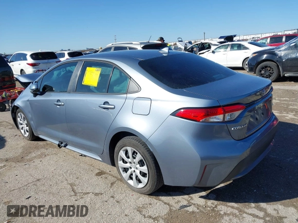 2020 Toyota Corolla LE with VIN 5YFEPRAEXLP104862, listed as a IAAI auction lot 41757448 with 78,077 mi miles. Bid and sale history available at carsss.com. Image 3.
