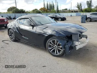 2022 Toyota GR Supra 2.0 with VIN WZ1DB2C07NW048703, listed as a Copart auction lot 48377114 with 0 mi miles and Salvage Title. Bid and sale history available at carsss.com. Image 4.