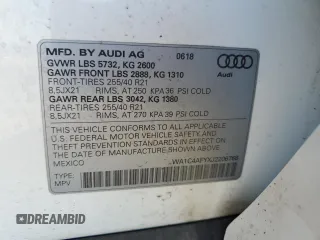 2018 Audi SQ5 Prestige with VIN WA1C4AFYXJ2206768, listed as a Copart auction lot 47340454 with 119,740 mi miles and . Bid and sale history available at DreamBid. Image 12.
