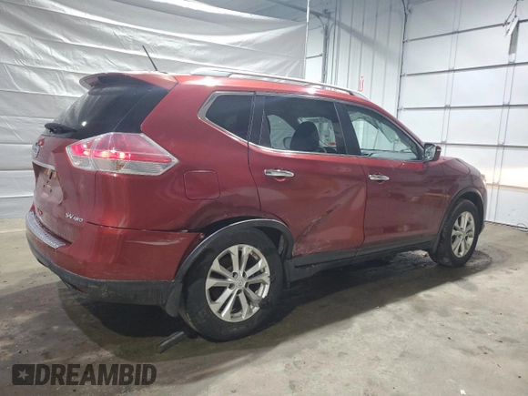 2015 Nissan Rogue SV with VIN KNMAT2MV0FP516517, listed as a Copart auction lot 47876565 with 93,755 mi miles and Salvage Title. Bid and sale history available at DreamBid. Image 3.
