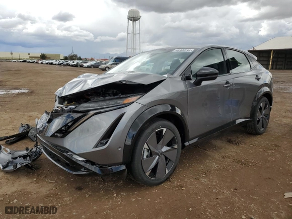 2023 Nissan ARIYA PLATINUM+ with VIN JN1DF0CD6PM709813, listed as a Copart auction lot 48906194 with 324 mi miles and Salvage Title. Bid and sale history available at carsss.com. Image 1.