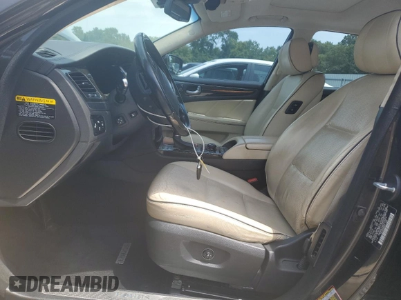 2014 Hyundai Equus Signature with VIN KMHGH4JH4EU074679, listed as a Copart auction lot 56581505 with 118,846 mi miles and Salvage title. Bid and sale history available at DreamBid. Image 7.