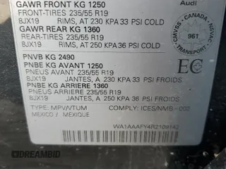 2024 Audi Q5 Komfort with VIN WA1AAAFY4R2109142, listed as a Copart auction lot 84029244 with 28 mi miles and Non Repairable. Bid and sale history available at carsss.com. Image 13.