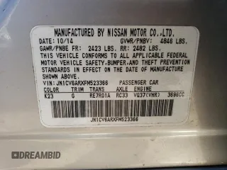 2015 Infiniti Q40 with VIN JN1CV6ARXFM523366, listed as a Copart auction lot 44631984 with 145,872 mi miles. Bid and sale history available at carsss.com. Image 13.