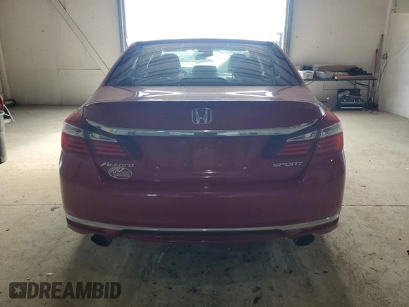 2016 Honda Accord Sport with VIN 1HGCR2F59GA248240, listed as a Copart auction lot 52319325 with Not Provided miles and Salvage Title. Bid and sale history available at DreamBid. Image 6.