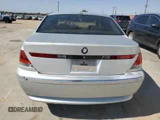 2005 BMW 7 Series 745Li with VIN WBAGN63535DS58696, listed as a Copart auction lot 57582104 with Not Provided miles and Clean Title. Bid and sale history available at DreamBid. Image 6.