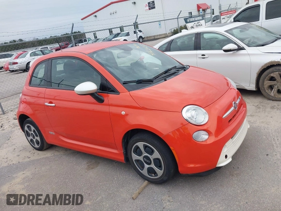 2013 FIAT 500e with VIN 3C3CFFGE1DT750990, listed as a IAAI auction lot 41626153 with 36,079 mi miles. Bid and sale history available at carsss.com. Image 1.