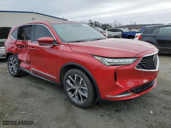 2022 Acura MDX w/Technology Package with VIN 5J8YD9H44NL002070, listed as a Copart auction lot 43171615 with 48,630 mi miles and Salvage Title. Bid and sale history available at carsss.com. Image 4.