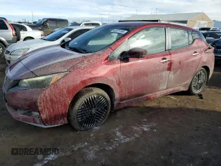 2025 Nissan LEAF SV Plus with VIN 1N4CZ1CV1SC566322, listed as a Copart auction lot 42571785 with 699 mi miles and Salvage Title. Bid and sale history available at carsss.com. Image 1.