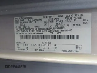 2017 Ford Transit XL с VIN 1FMZK1YM1HKB03485, выставлен на аукционе IAAI как лот 41429937 с пробегом 113 171 миль миль и . История ставок и продаж доступна на DreamBid. Изображение 9.