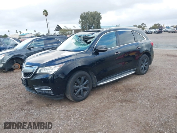 2016 Acura MDX w/Advance with VIN 5FRYD4H98GB002803, listed as a IAAI auction lot 41544124 with 110,310 mi miles. Bid and sale history available at carsss.com. Image 2.