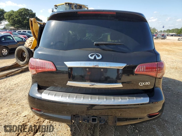 2017 Infiniti QX80 with VIN JN8AZ2NF8H9645395, listed as a Copart auction lot 57161274 with 0 mi miles and Salvage Title. Bid and sale history available at carsss.com. Image 6.