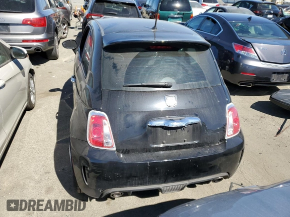 2015 FIAT 500 Abarth with VIN 3C3CFFFHXFT642995, listed as a Copart auction lot 66746604 with 48,645 mi miles and Salvage Title. Bid and sale history available at carsss.com. Image 6.