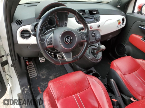 2013 FIAT 500 Abarth with VIN 3C3CFFFH4DT623100, listed as a Copart auction lot 56852725 with 109,387 mi miles and Non repairable. Bid and sale history available at DreamBid. Image 8.