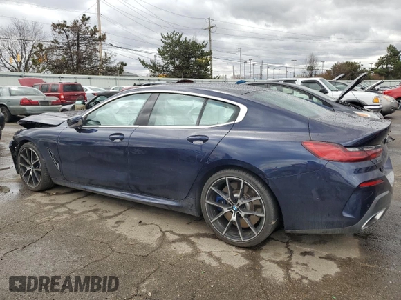 2020 BMW 8 Series M850i with VIN WBAGV8C02LCE55493, listed as a Copart auction lot 47229635 with Not provided miles and Salvage title. Bid and sale history available at DreamBid. Image 2.