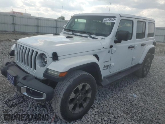 2018 Jeep Wrangler Unlimited Sahara z VIN 1C4HJXEGXJW125715, wystawiony jako Copart lot #63366945 z przebiegiem 60 632 mil mil oraz Szkoda całkowita • Salvage title. Historia ofert i sprzedaży dostępna na DreamBid. Obrazek 1.