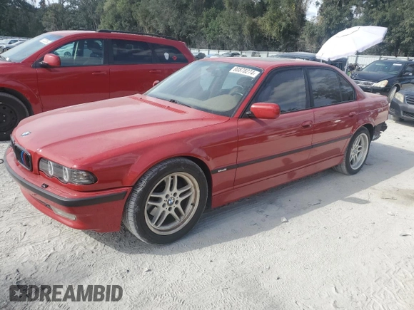 2001 BMW 7 Series 740iA with VIN WBAGG834X1DN83336, listed as a Copart auction lot 80878274 with 225,466 mi miles and Non Repairable. Bid and sale history available at carsss.com. Image 1.