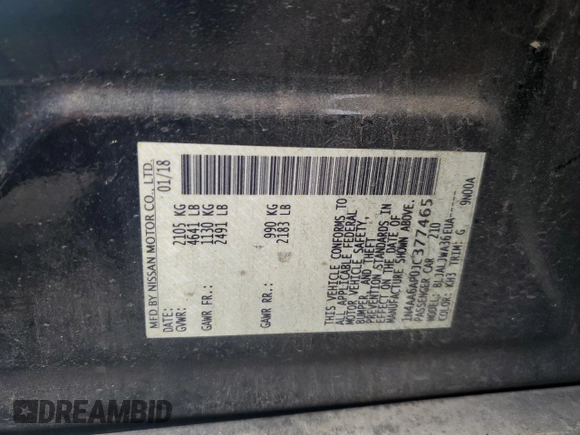 2018 Nissan Maxima S z VIN 1N4AA6AP0JC377465, wystawiony jako Copart lot #56096435 z przebiegiem 119 140 mil mil oraz Szkoda całkowita • Salvage title. Historia ofert i sprzedaży dostępna na DreamBid. Obrazek 12.