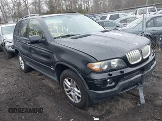 2004 BMW X5 3.0i with VIN 5UXFA13564LU31014, listed as a IAAI auction lot 41848344 with 999,999 mi miles. Bid and sale history available at carsss.com. Image 1.